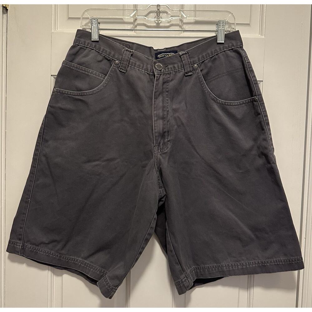 Vintage Porsche Jeanswear Men’s Shorts 33 Gray Heavy Cotton Canvas 90s Rare